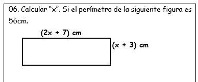 Solved: Calcular “x”. Si El Perímetro De La Siguiente Figura Es 56cm 