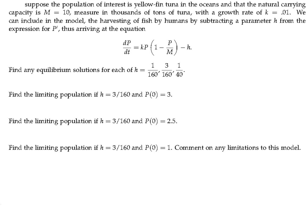 SOLVED suppose the population of interest is yellowfin tuna in the
