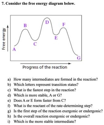 7. Consider the free energy diagram below. D F B E C A G Progress of ...