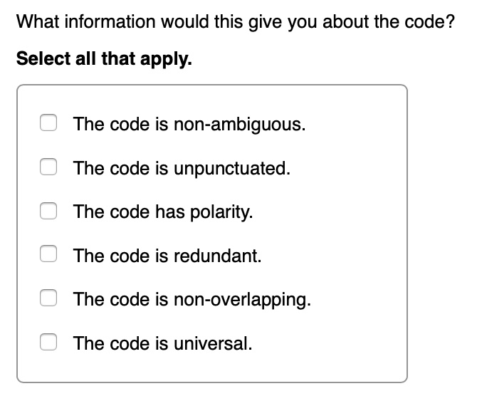 what information would this give you about the code select all that ...