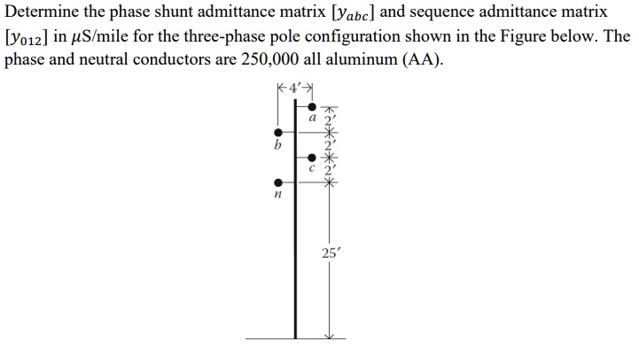 Determine The Phase Shunt Admittance Matrix Yabc And Sequence Admittance Matrix Y012 In S