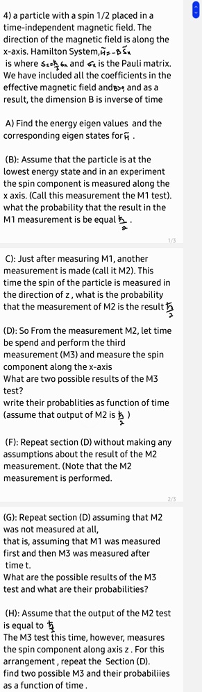 modern quantum mechanics sakurai 4a particle with a spin 12 placed in a time independent magnetic fieldthe direction of the magnetic field is along the axis hamilton system is where ssh 6 an 01747
