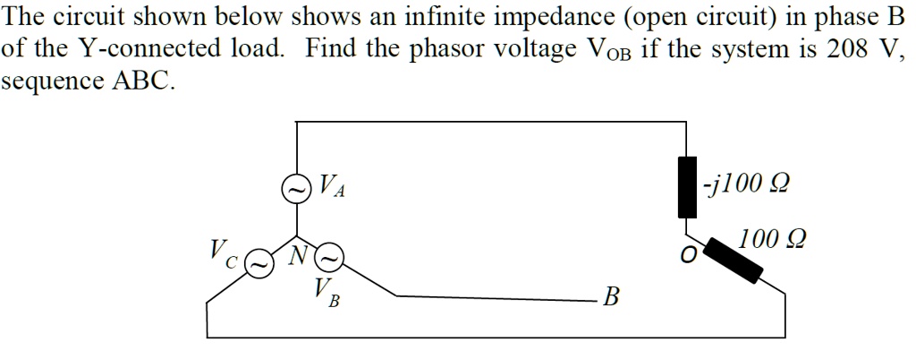 SOLVED: The circuit shown below exhibits an infinite impedance (open ...