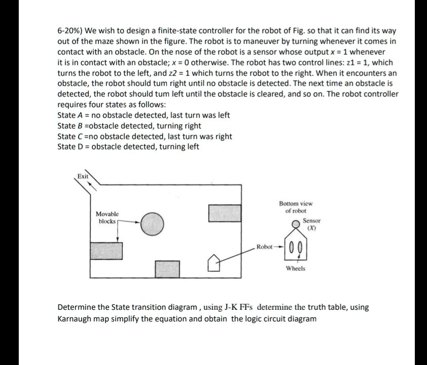 6-20%) We wish to design a finite-state controller for the robot of Fig ...