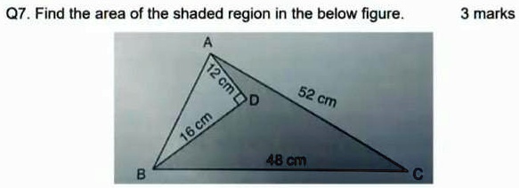 find the area of the blue shaded region 150 degrees 6cm