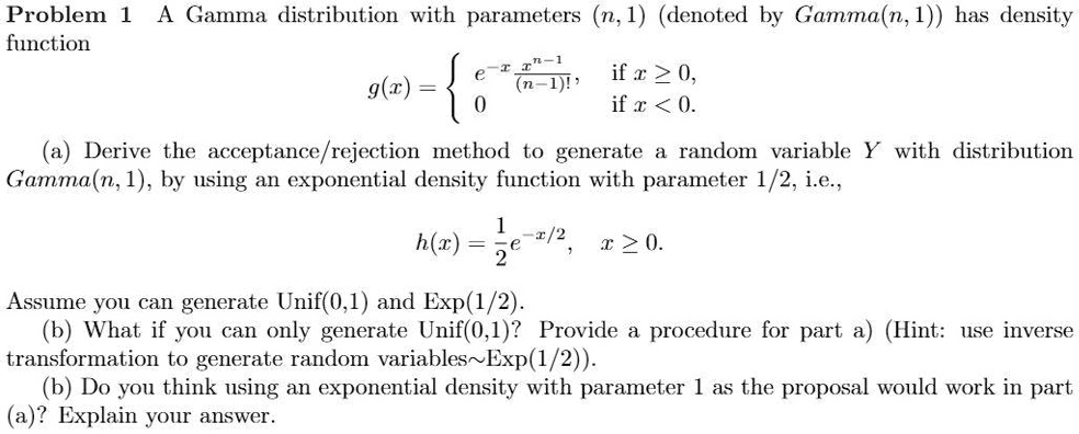 SOLVED: Title: Generating Random Variables with Gamma Distribution ...