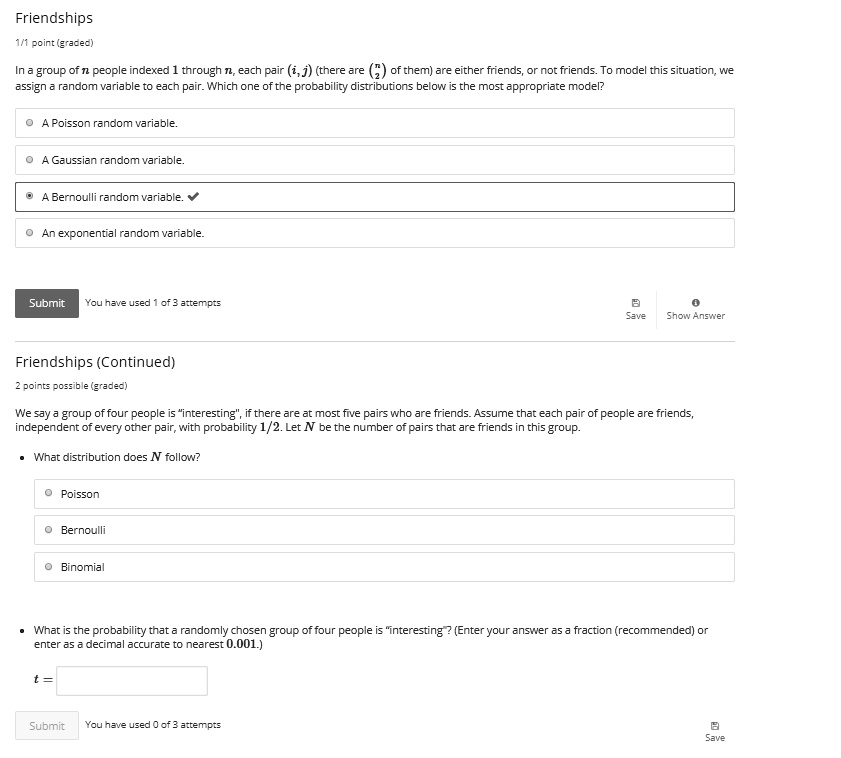 Friendships In a group of n people indexed 1 through n, each...