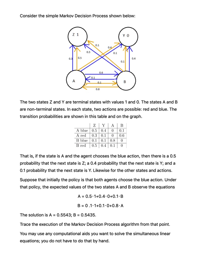 intro to artificial intelligence problem markov decision processplease ...