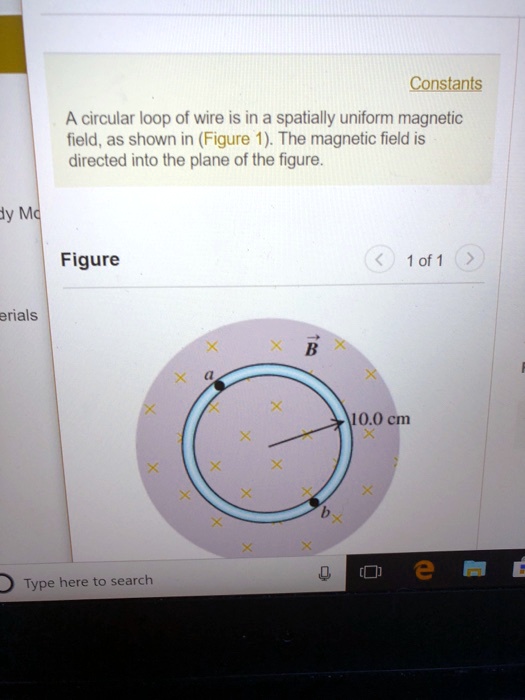 SOLVED: A circular loop of wire is in a spatially uniform magnetic ...