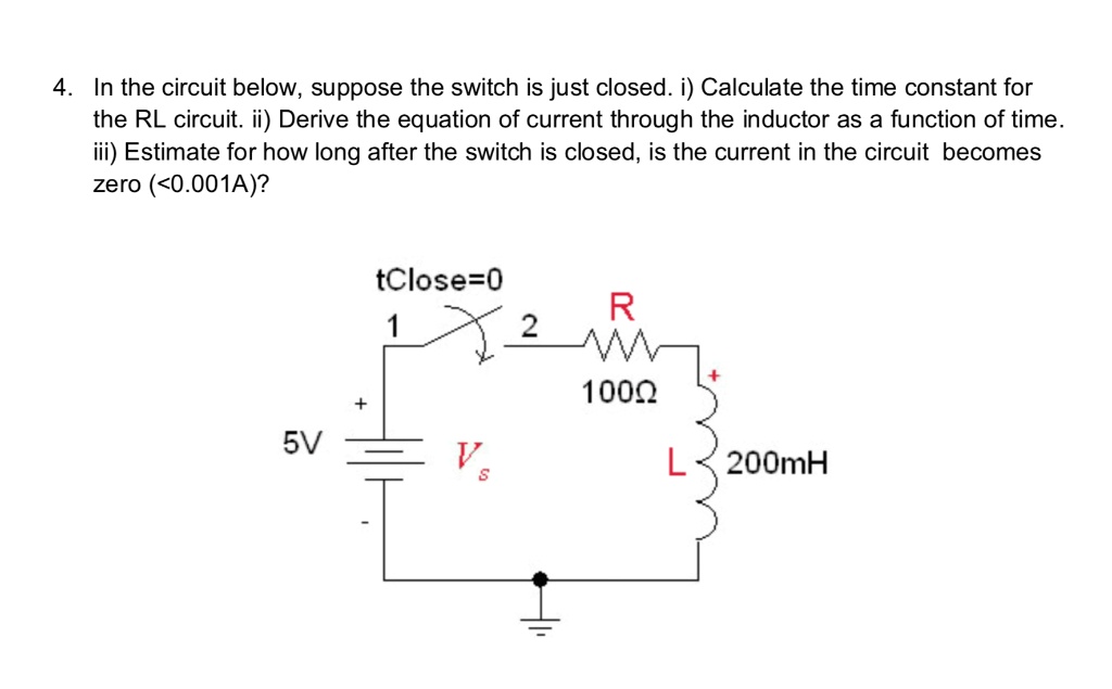 SOLVED: In the circuit below, suppose the switch is just closed. i ...