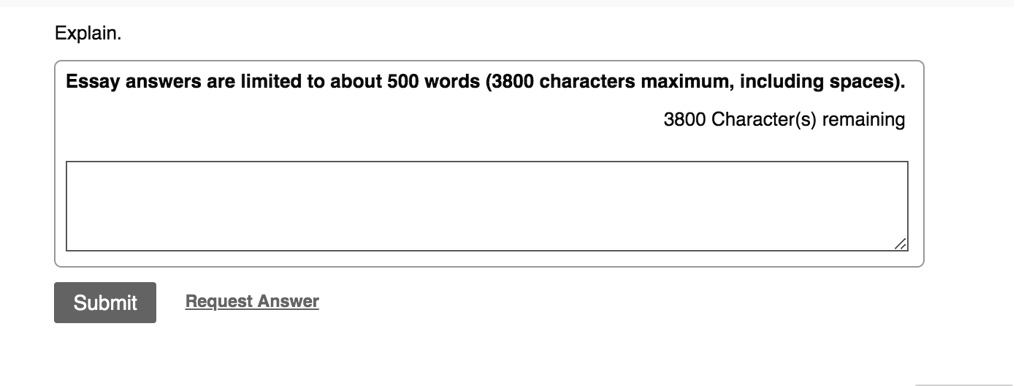 essay answers are limited to about 500 words