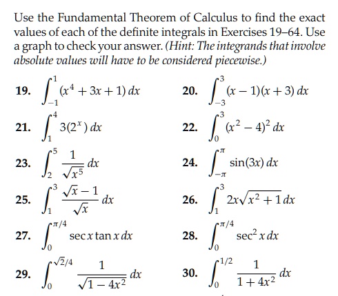 SOLVED: 23 and 27 please Use the Fundamental Theorem of Calculus to ...