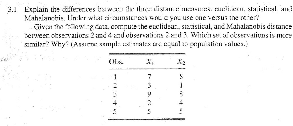 explain the differences between the three distance measures euclidean ...