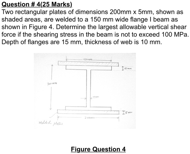 SOLVED: Question #4 (25 Marks) Two rectangular plates of dimensions 200 ...