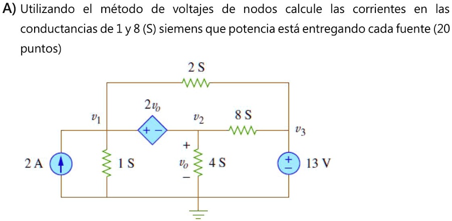 SOLVED: Using the node voltage method, calculate the currents in the ...