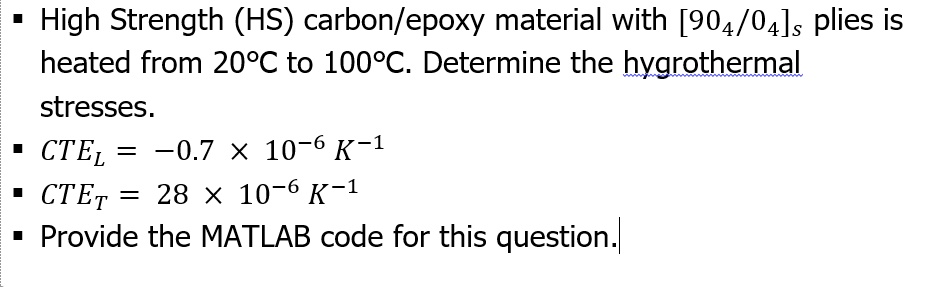 SOLVED: Texts: High Strength (HS) carbon/epoxy material with [904/041 ...