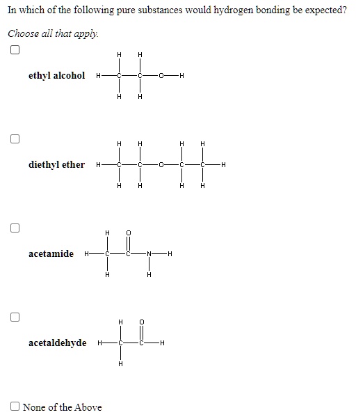 SOLVED In which of the following pure substances would hydrogen