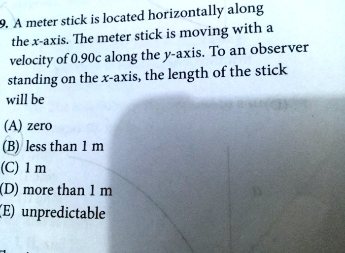 9. A meter stick is located horizontally along the x-axis....