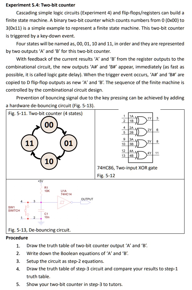 experiment 54 two bit counter cascading simple logic circuits ...