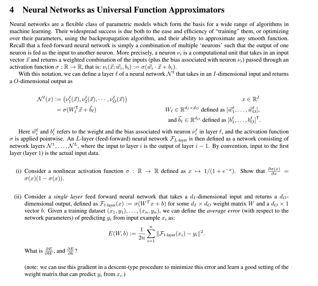 4 neural networks as universal function approximators neural networks are a flexible class of parametric models which form the basis for a wide range of algorithms in machine learning their  99369