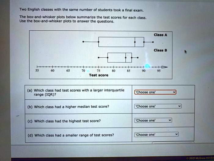 SOLVED Two English classes with the same number of students took final