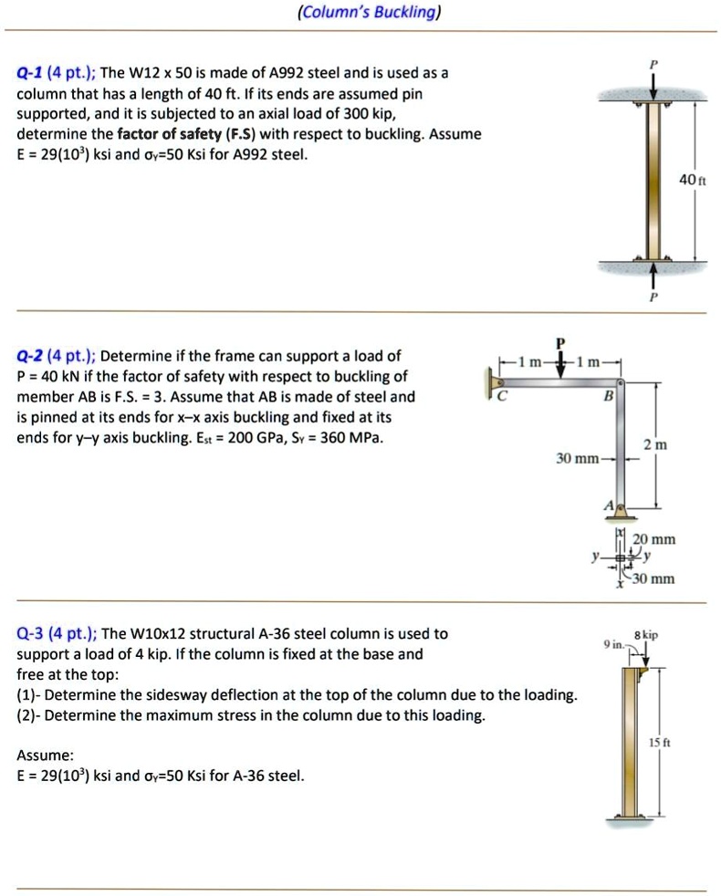 SOLVED 0 1 4 Pt The W12 X 50 Is Made Of A992 Steel And Is Used As A 