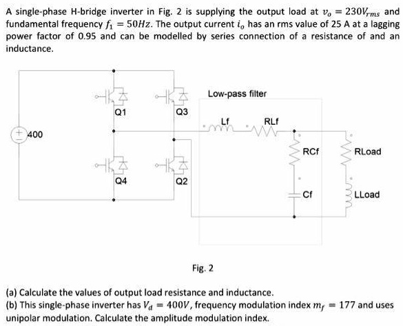 230v Rms A single-phase H-bridge inverter in Fig. 2 is supplying the output load ...
