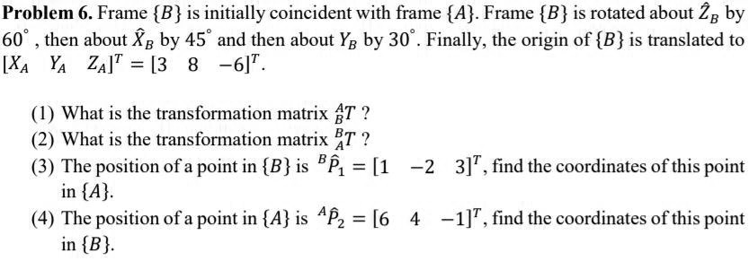 SOLVED: Problem 6. Frame B Is Initially Coincident With Frame A. Frame ...