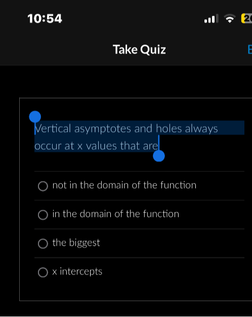 10:54 Take Quiz Vertical Asymptotes And Holes Always Occur At X Values 