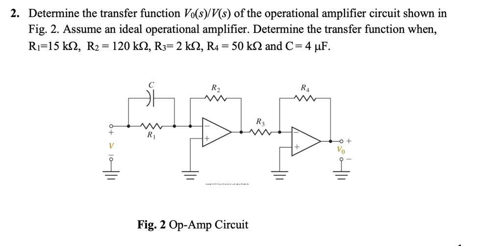 SOLVED: Determine the transfer function Vo(s)/V(s) of the operational ...