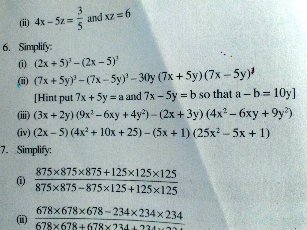 For maths genius only section 6 question no 2 3 and xz 6 ii
