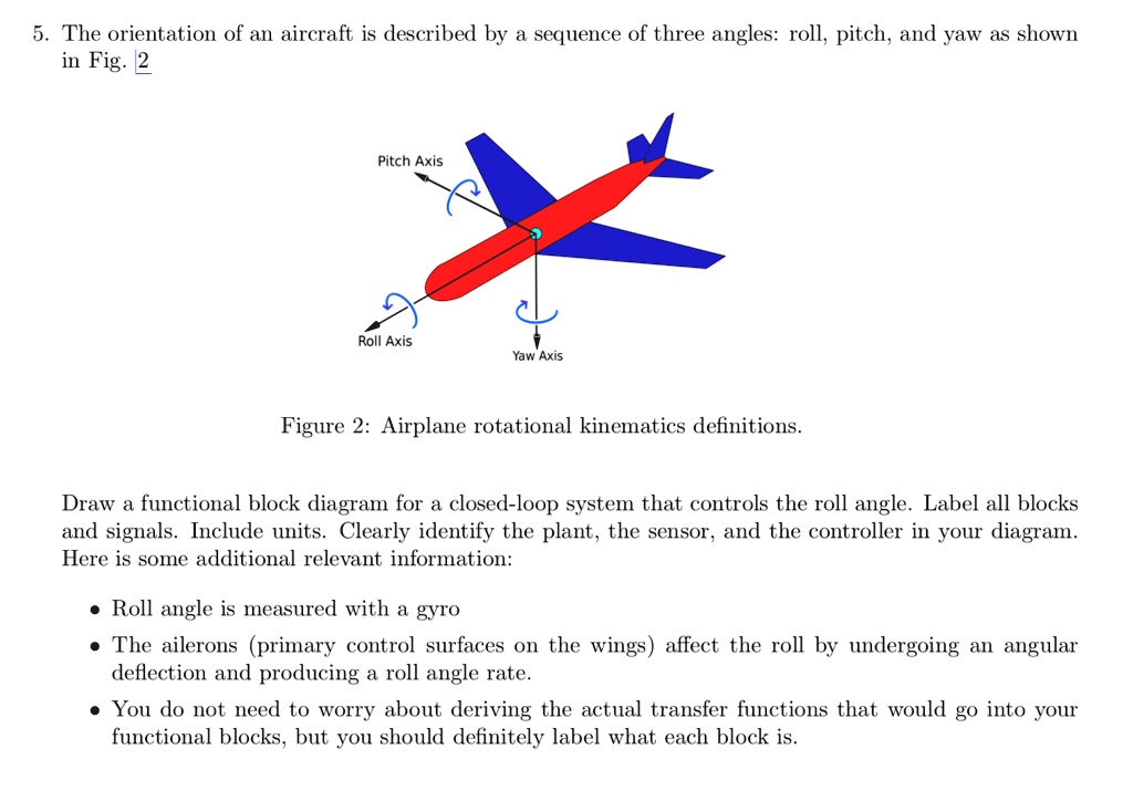SOLVED 5. The orientation of an aircraft is described by a sequence of