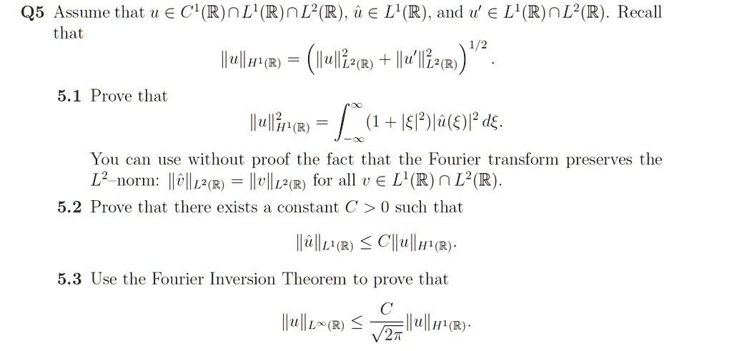 Solved Q5 Assume That U A C R Nl R Nl R U E L R And U A L R Nl R Recall That 1 2 Llullm Luliee Hu Uliec 5 1 Prove That Huli 1 El U E Dc You Can Use Without