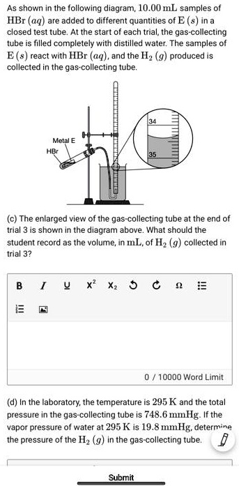 as shown in the following diagram 1000 ml samples of hbr 4q are added ...