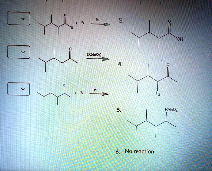 SOLVED: OH (KMnOj KMno4 No reaction