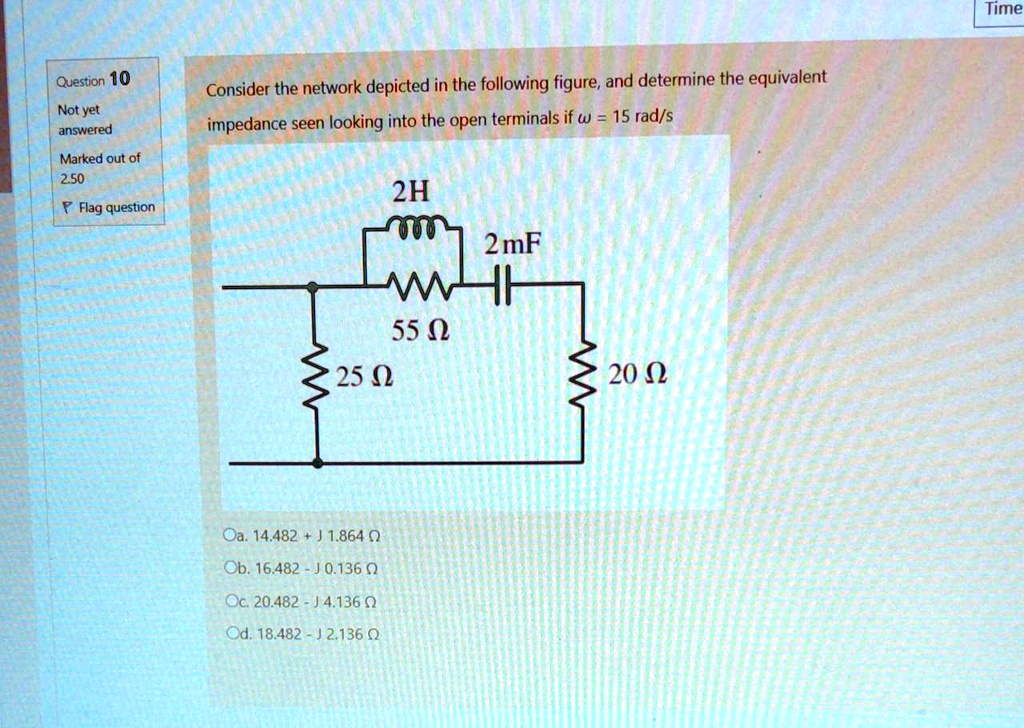 SOLVED: Time Question 10 Not yet answered Consider the network depicted ...