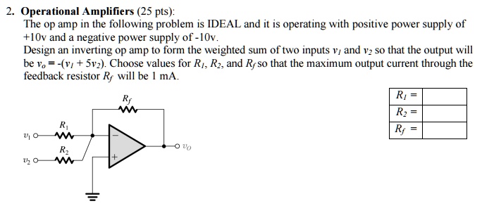 SOLVED: Operational Amplifiers (25 pts) The op amp in the following ...