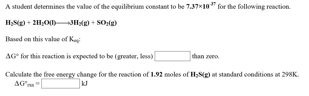 SOLVED: A student determines the value of the equilibrium constant to ...