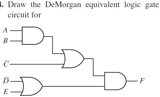 1. Draw the DeMorgan equivalent logic gate circuit for