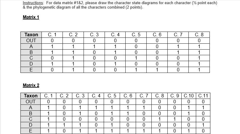 SOLVED: Instructions: For data matrix #182 please draw the character ...