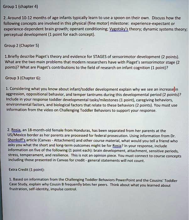 SOLVED Group 1 Chapter 4 Around 10 12 months of age infants