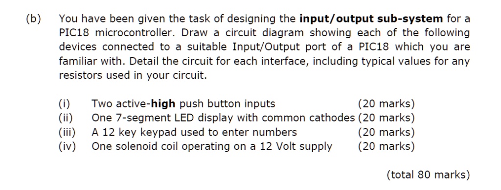 You have been given the task of designing the input/output subsystem ...