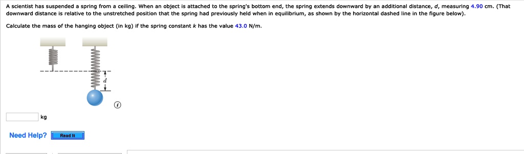 A scientist has suspended a spring from a ceiling. When an...