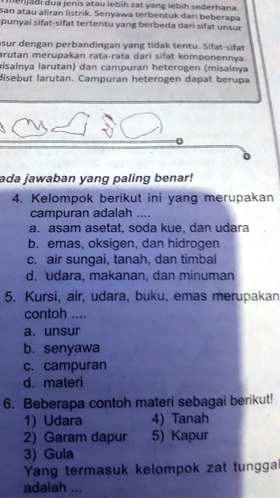 SOLVED nomor empatnomot lima Jatjadi Qua jenis atau lebih zat yang