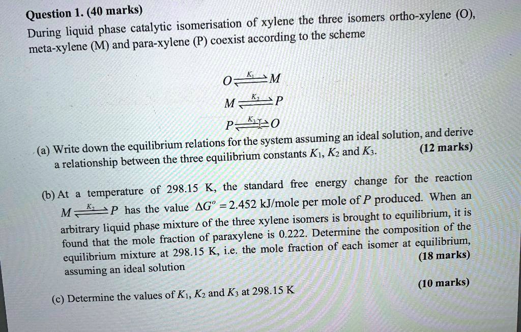 SOLVED Question 1. (40 marks) During liquid phase catalytic