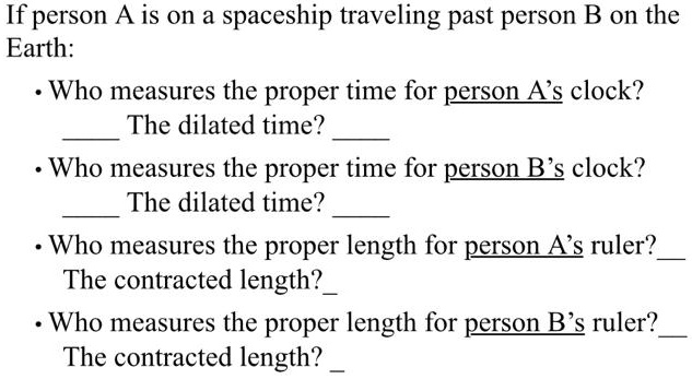 If person A is on a spaceship traveling past person B on the Earth ...