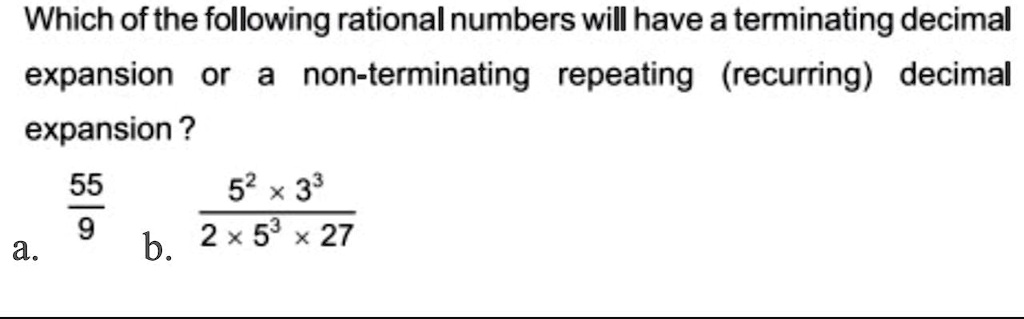 Non Terminating Decimal Expansion