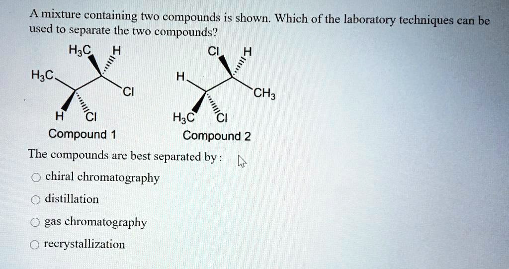 SOLVED A mixture containing two compounds is shown Which of the laboratory techniques can be