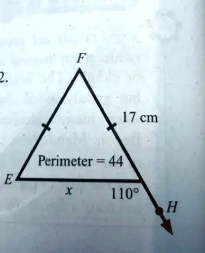 Perimeter = 44
17 cm
110°
x