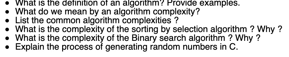 SOLVED: What is the definition of an algorithm? What do we mean by ...
